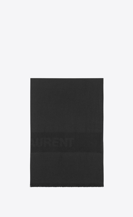 SAINT LAURENT スカーフ レクタングル レディース Saint Laurent stole in black jacquard a_V4